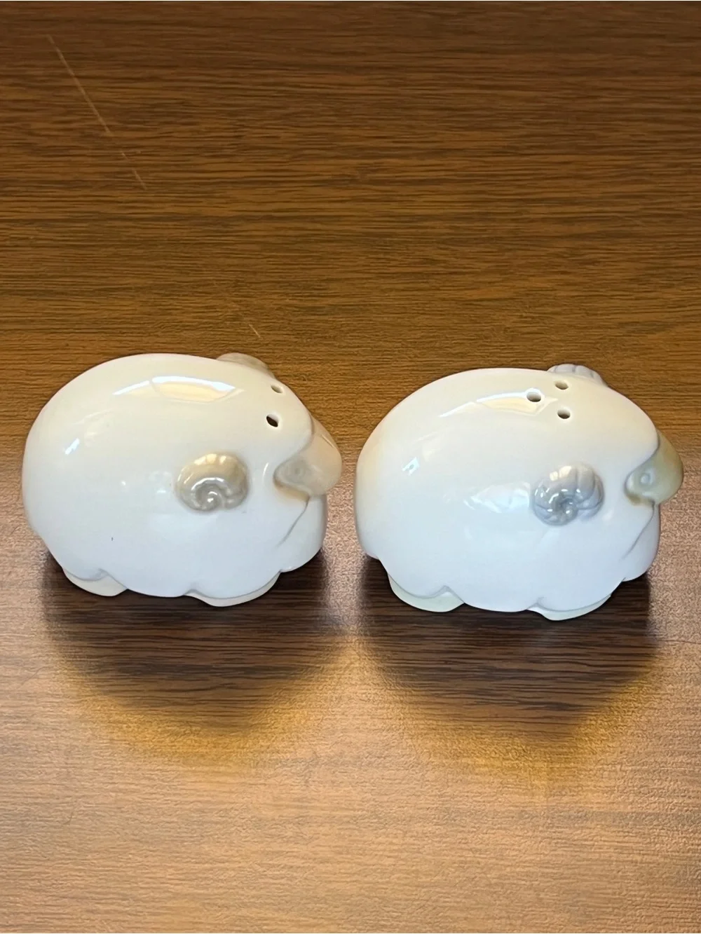 Vintage Ceramic Ram Salt and Pepper Shakers - Made in Japan